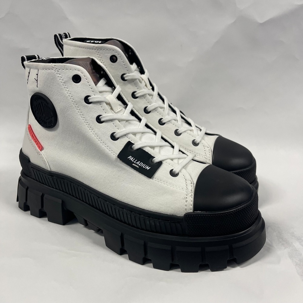 Palladium Revolt Hi TX Womens 10 Star White Chunky‎ Platform Boots Streetwear - Picture 3 of 6